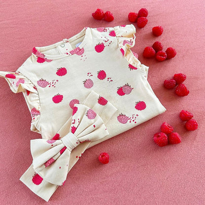 May Mays romper Bella ruffle raspberries