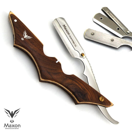 Shavette Straight Razor V3 Wood | incl. Case & Blades