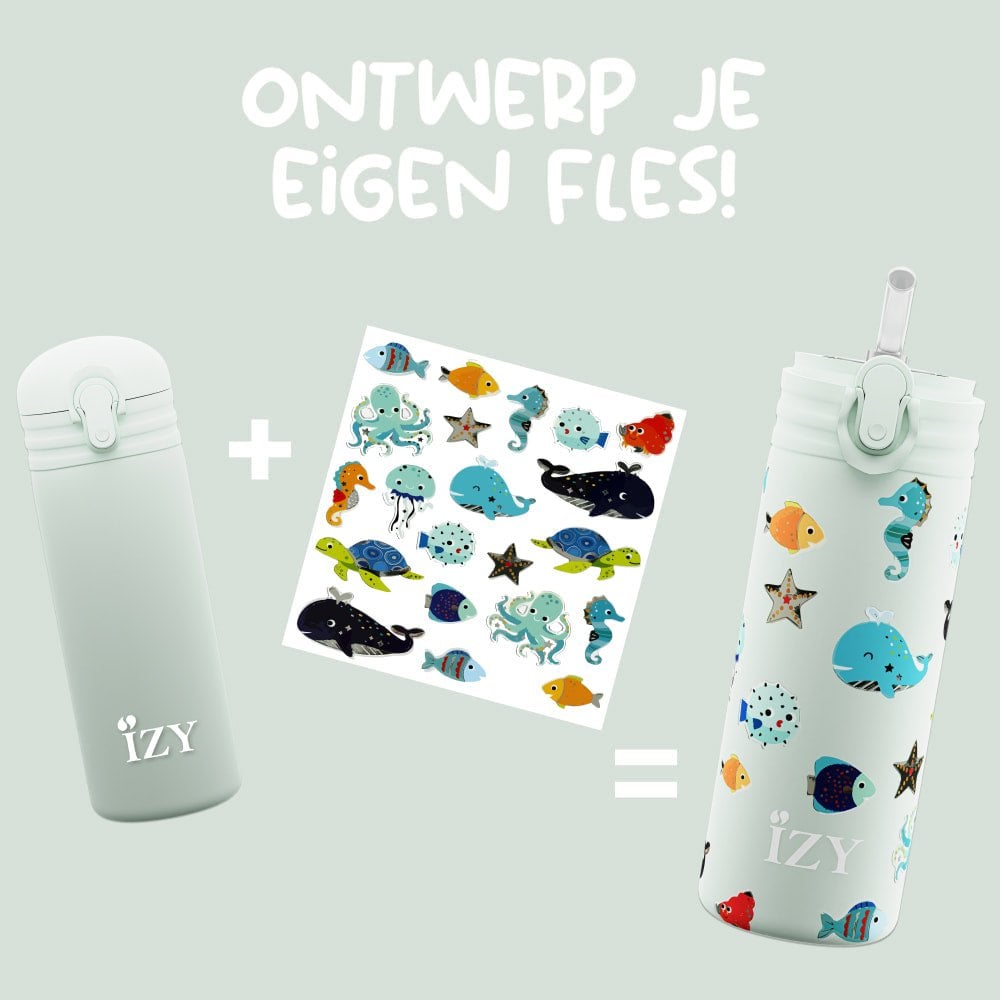 Thermosfles Kids - Groen onderwaterwereld - 350ML