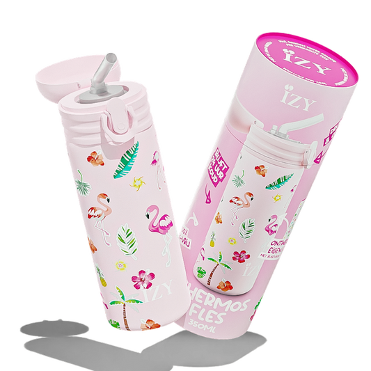 Thermosfles Kids - Roze - Flamingo - Stickervel - 350ML