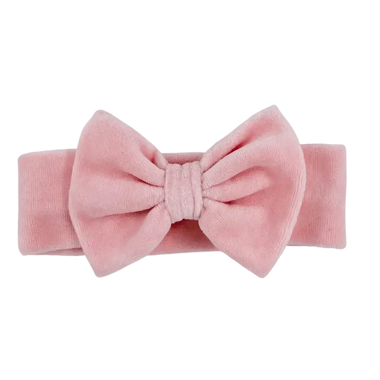 May Mays | Livia Hairband | Velvet Bow Pink | 0-4 years