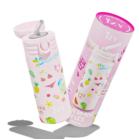 Thermosfles Kids - Pink Summer - Stickervel - 350ML