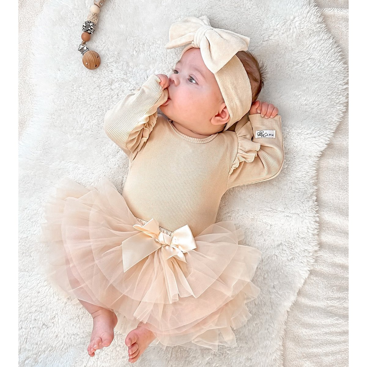 May Mays tutu skirt Annabel beige + FREE hairband