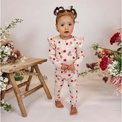 May Mays romper Bella ruffle raspberries