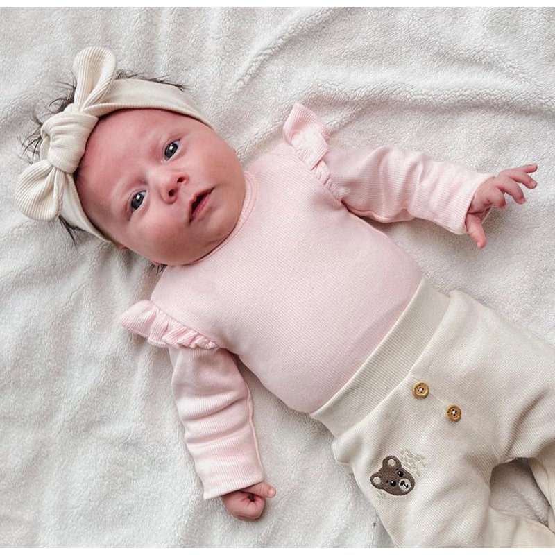 Beau teddy set - Broek, romper en haarband