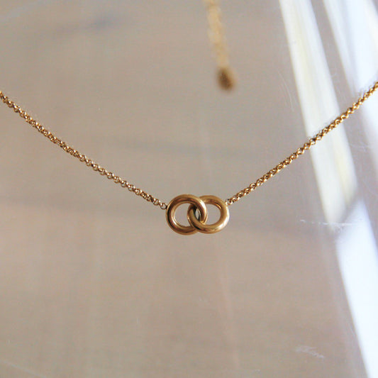 Stainless steel fine chain with infinity charm – gold