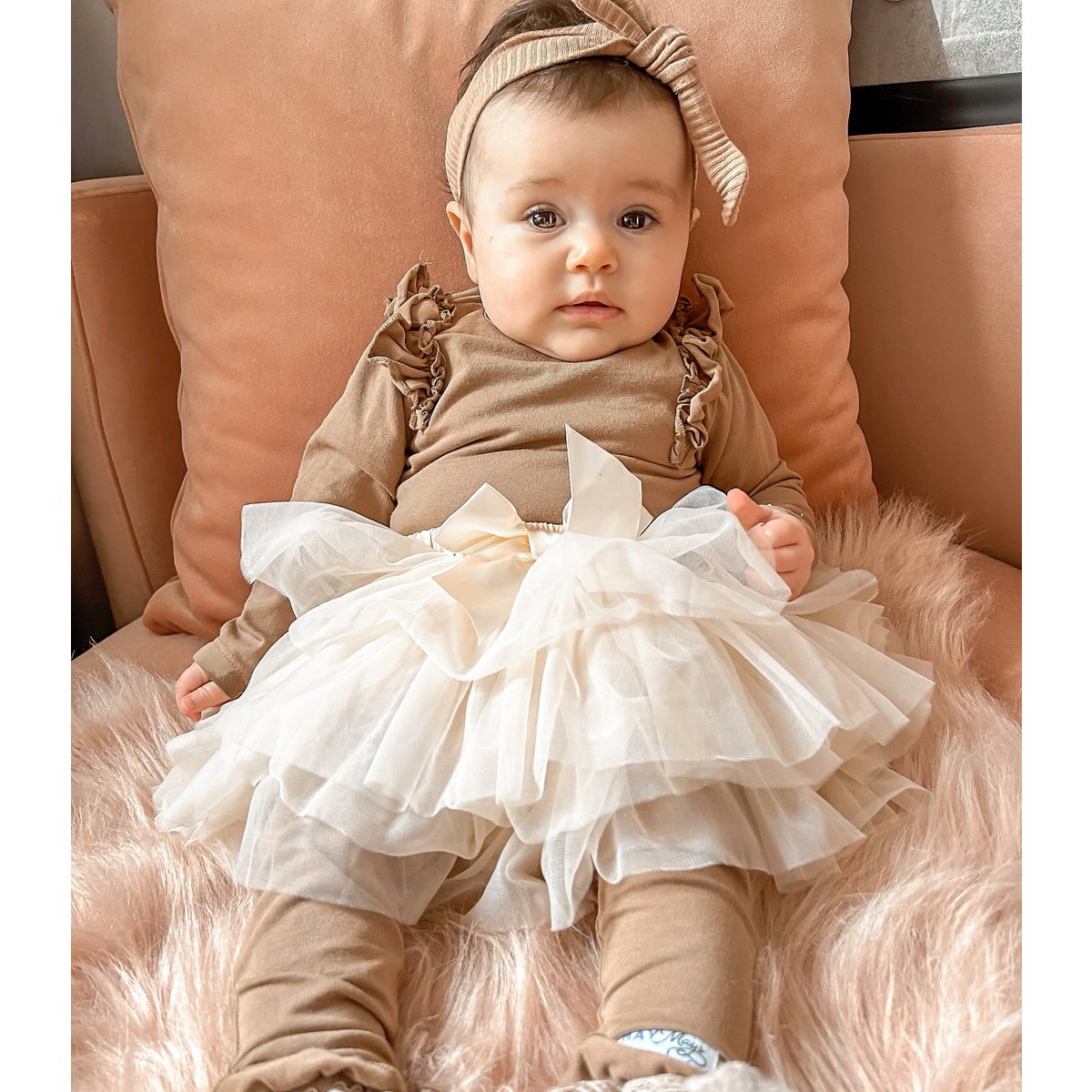 May Mays tutu skirt Annabel beige + FREE hairband