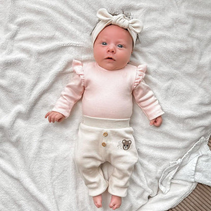 Beau teddy set - Broek, romper en haarband