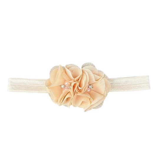 May Mays | Annabel Hairband | Flowers Beige | Glitter Diamonds