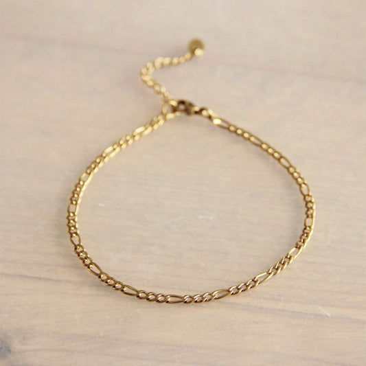 Stainless steel chain anklet 3mm - gold - AN908