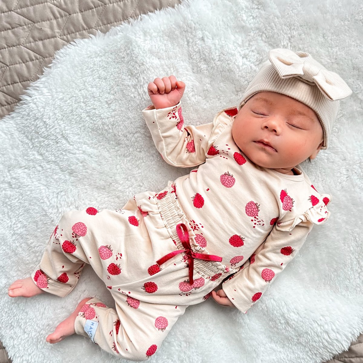 May Mays romper Bella ruffle raspberries